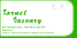 kornel vasvary business card
