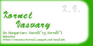kornel vasvary business card